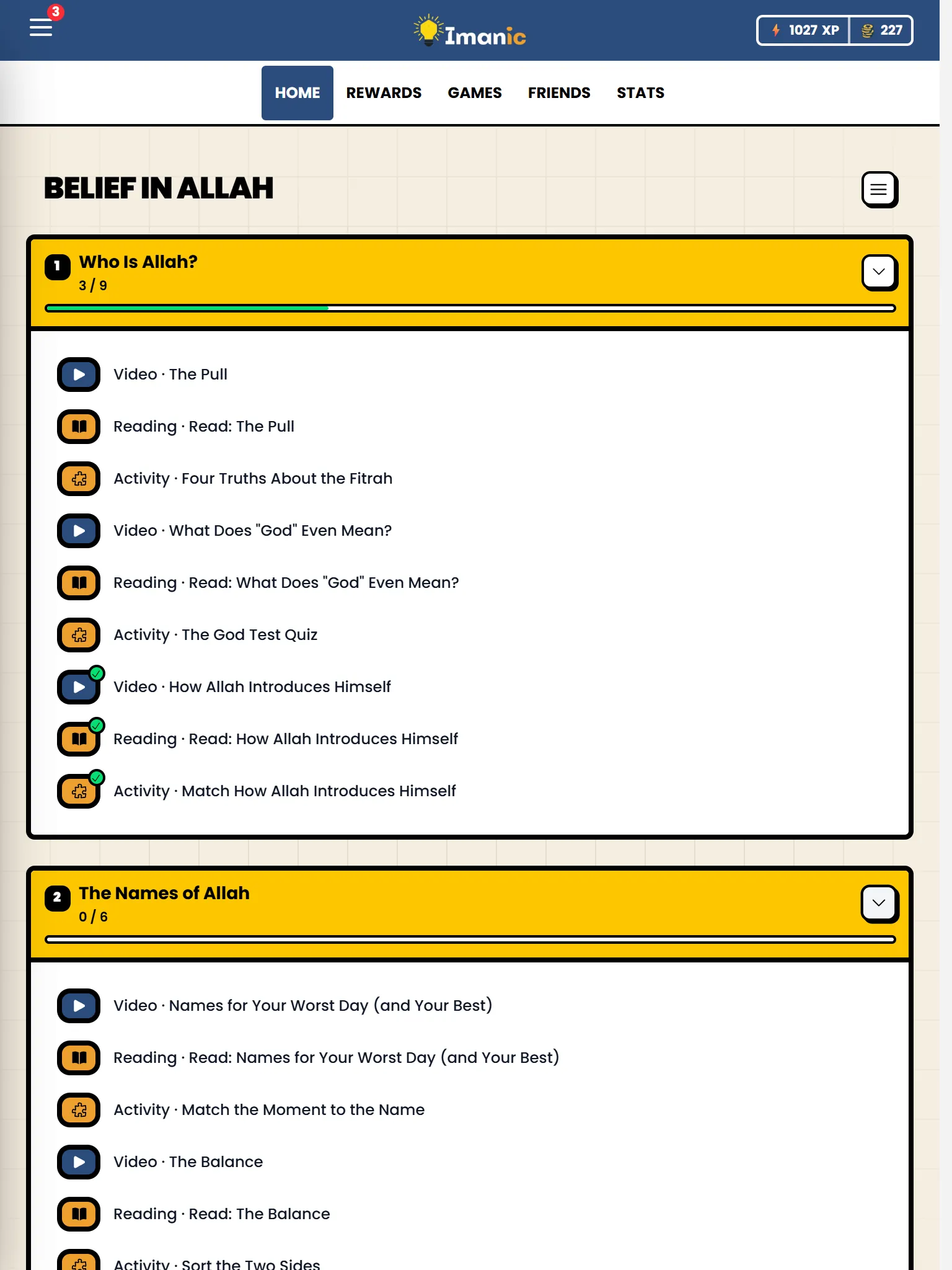 A unit of Islamic Beliefs on a tablet: its modules and every lesson in them