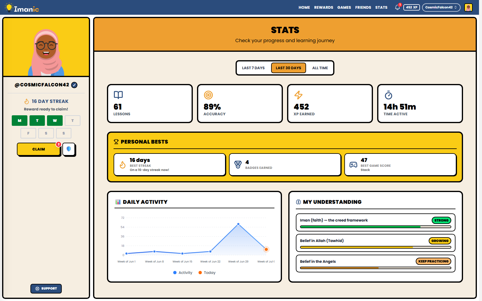 Student progress: XP, streaks, badges and leaderboards